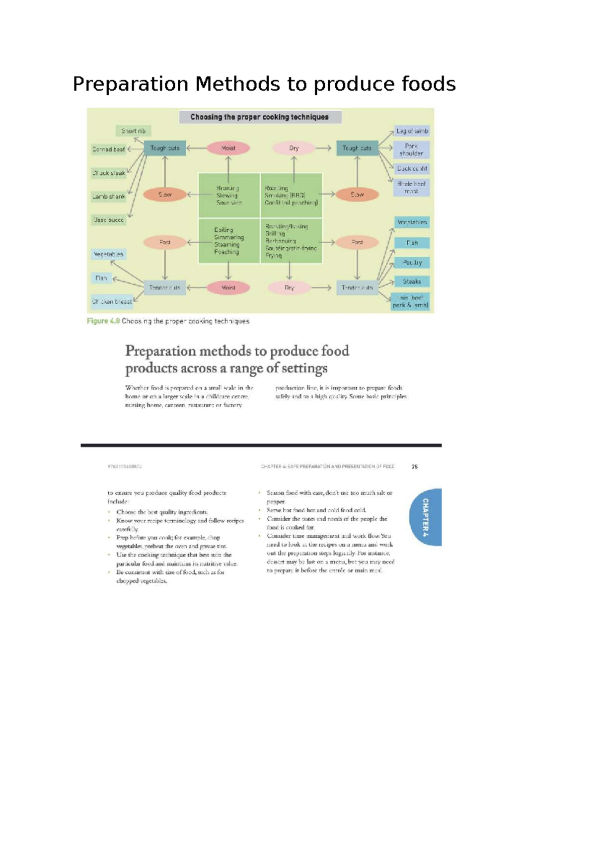 2a. Preparation Methods to produce foods - Preparation Methods to ...