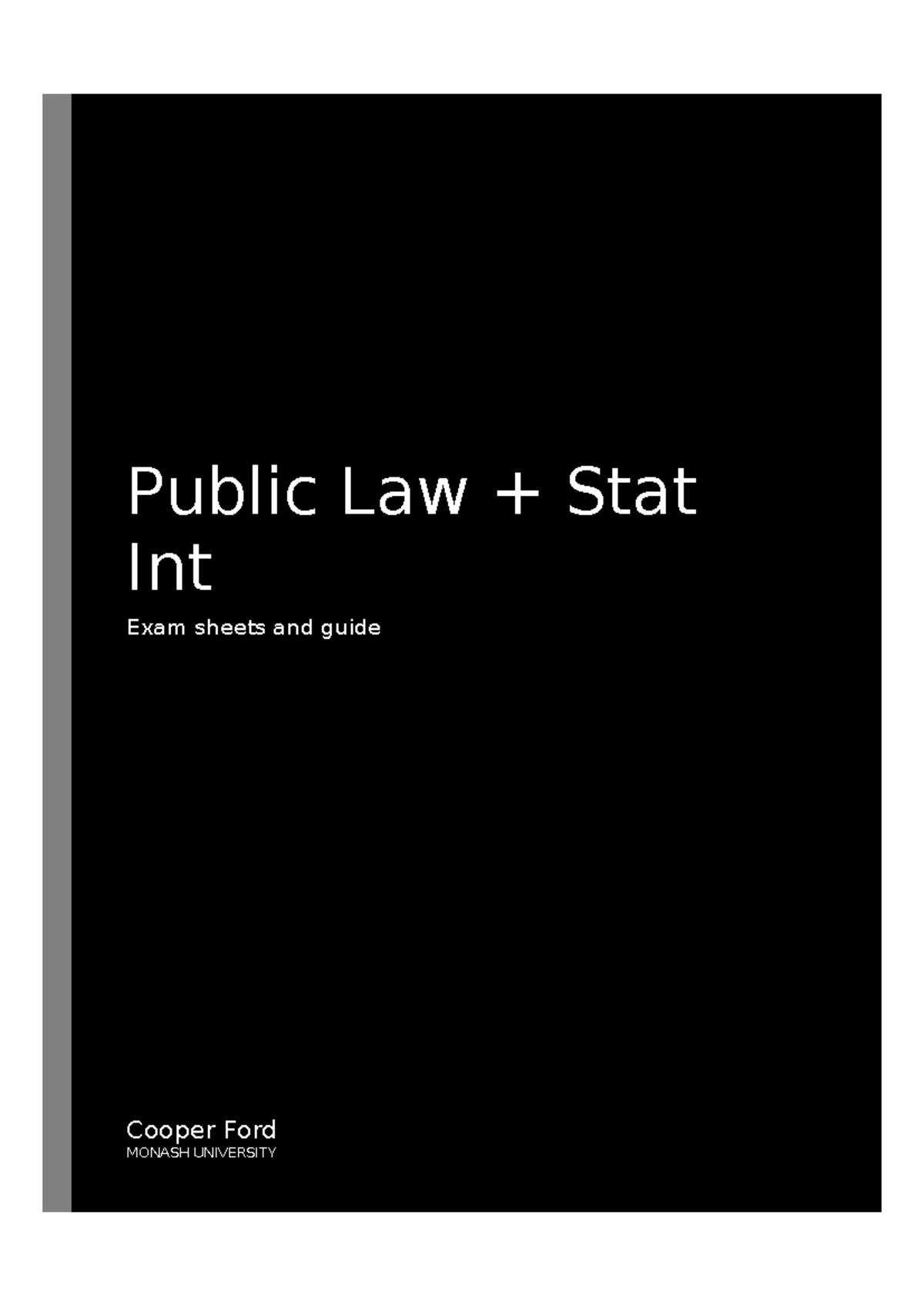 Public Law Stat Int Exam Sheet & Guide - Cooper Ford (MONASH) - Studocu