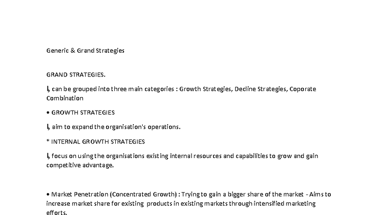 Grand Strategies Overview: Growth, Decline, and Integration Strategies ...