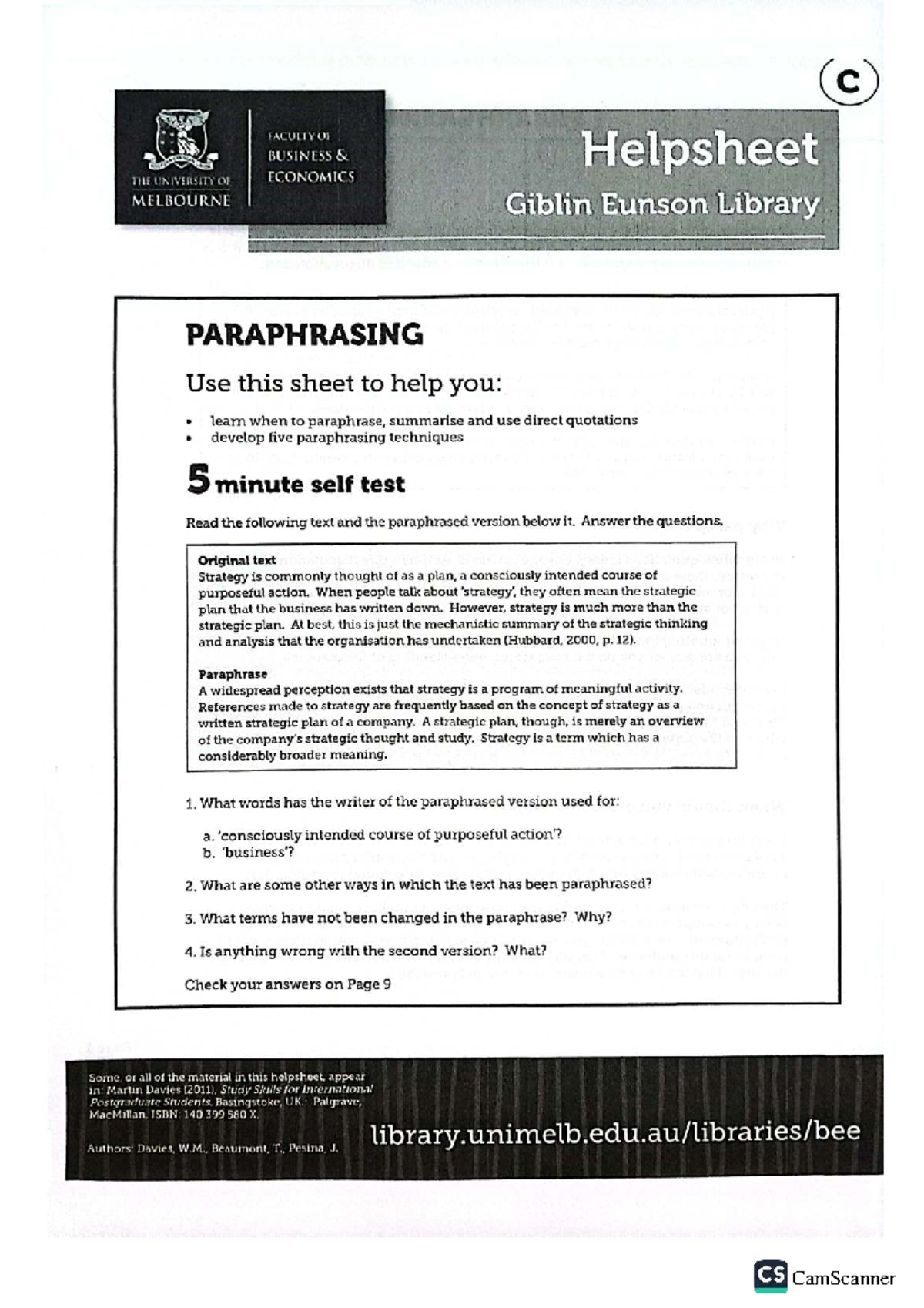 LCC paraphrasing techniques and strategies for effective writing - Studocu