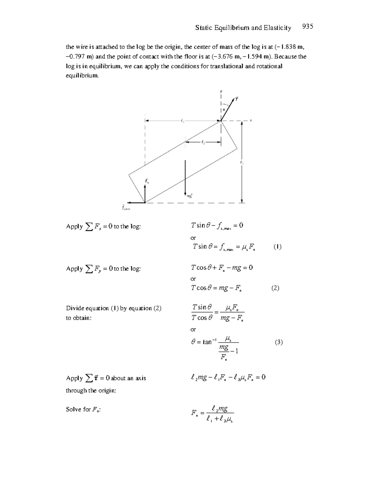 Physics Material - Static Equilibrium and Elasticity 935 the wire is ...