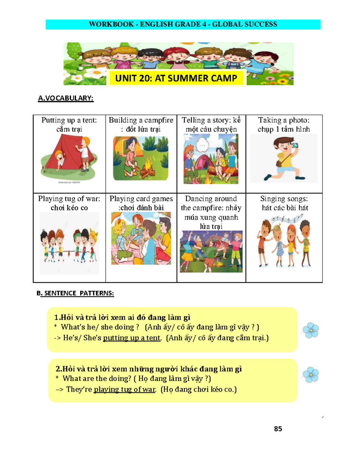 Unit 20 - Activities and Exercises at Summer Camp - Studocu