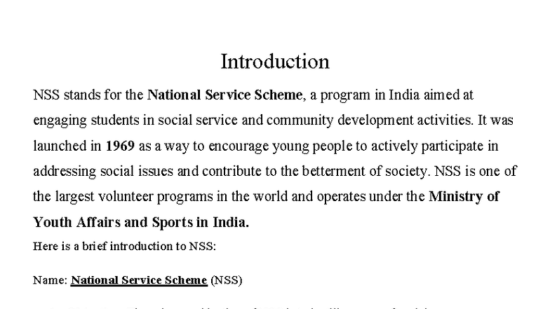 NSS Report: Community Engagement and Service Initiatives Overview - Studocu