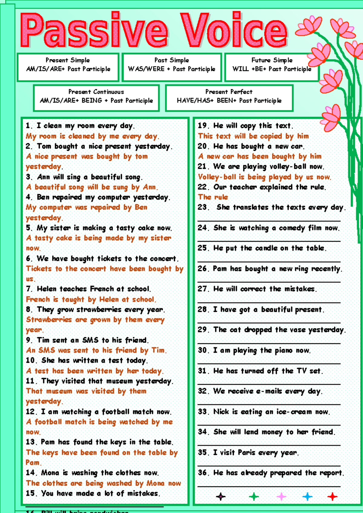 Passive Voice Exercises and Examples - 56903 Apuntes - Studocu