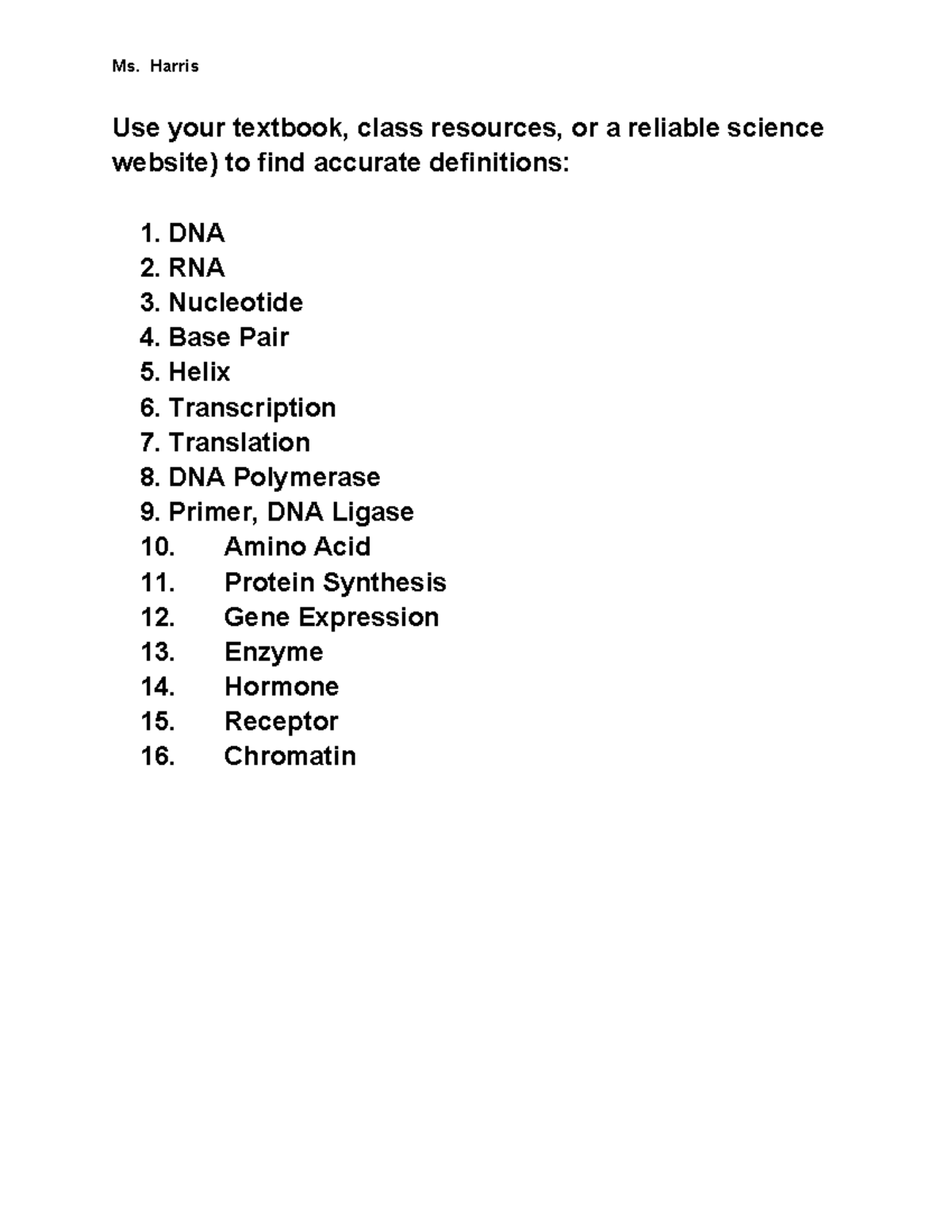 DNA Vocabulary - shdjsjdjdjdjdjidxjhxjxjxjdjxh hcbdhdushdejidrb - Ms ...
