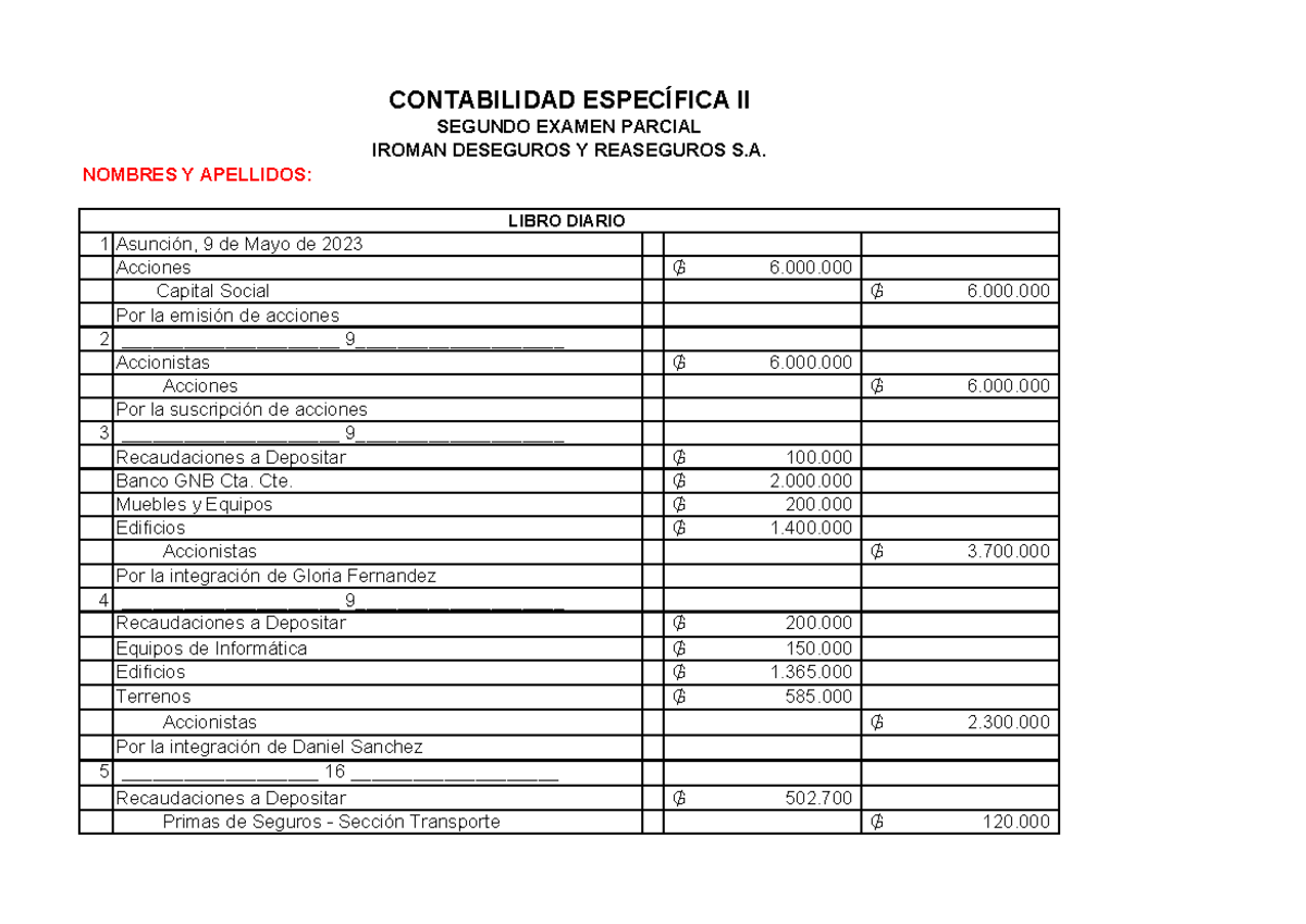 Contabilidad Específica II - Segundo Examen Parcial - Studocu