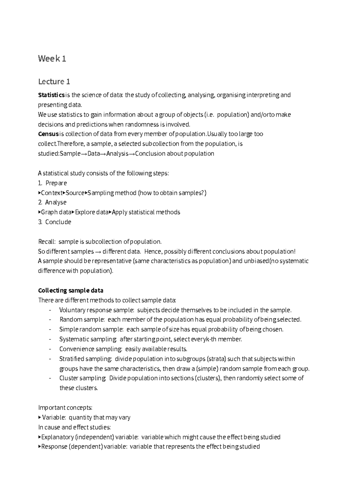 Statistical Methods Lecture Notes: Key Concepts & Data Analysis ...