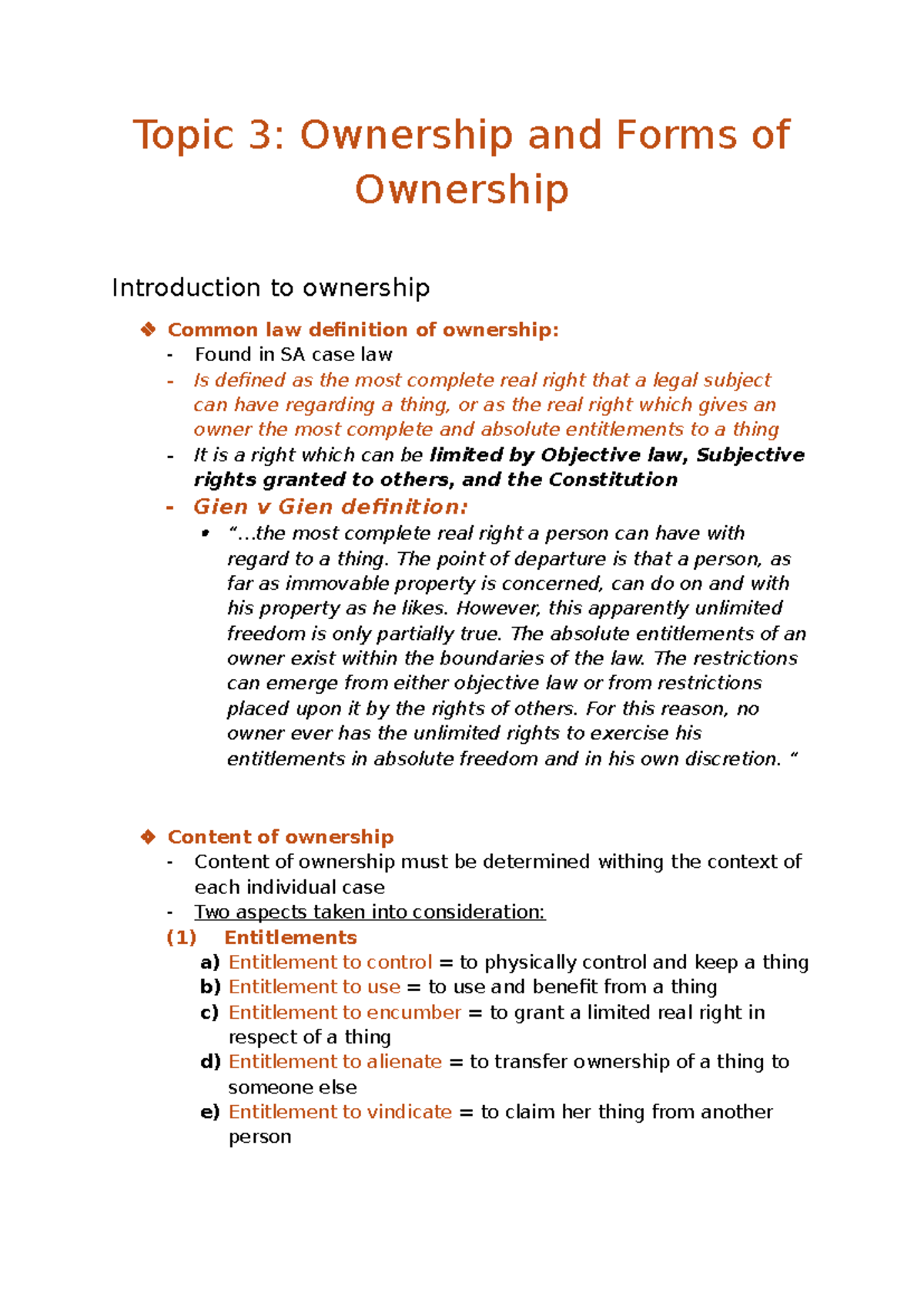 Topic Three - Ownership and Forms of Ownership - Topic 3: Ownership and ...