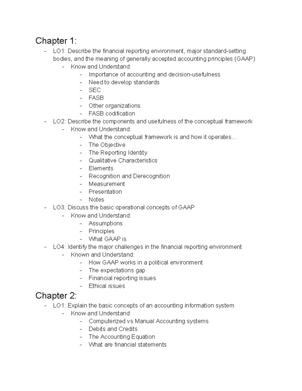 ACCT Midterm 1 Study Guide: Financial Reporting & Accounting Concepts ...