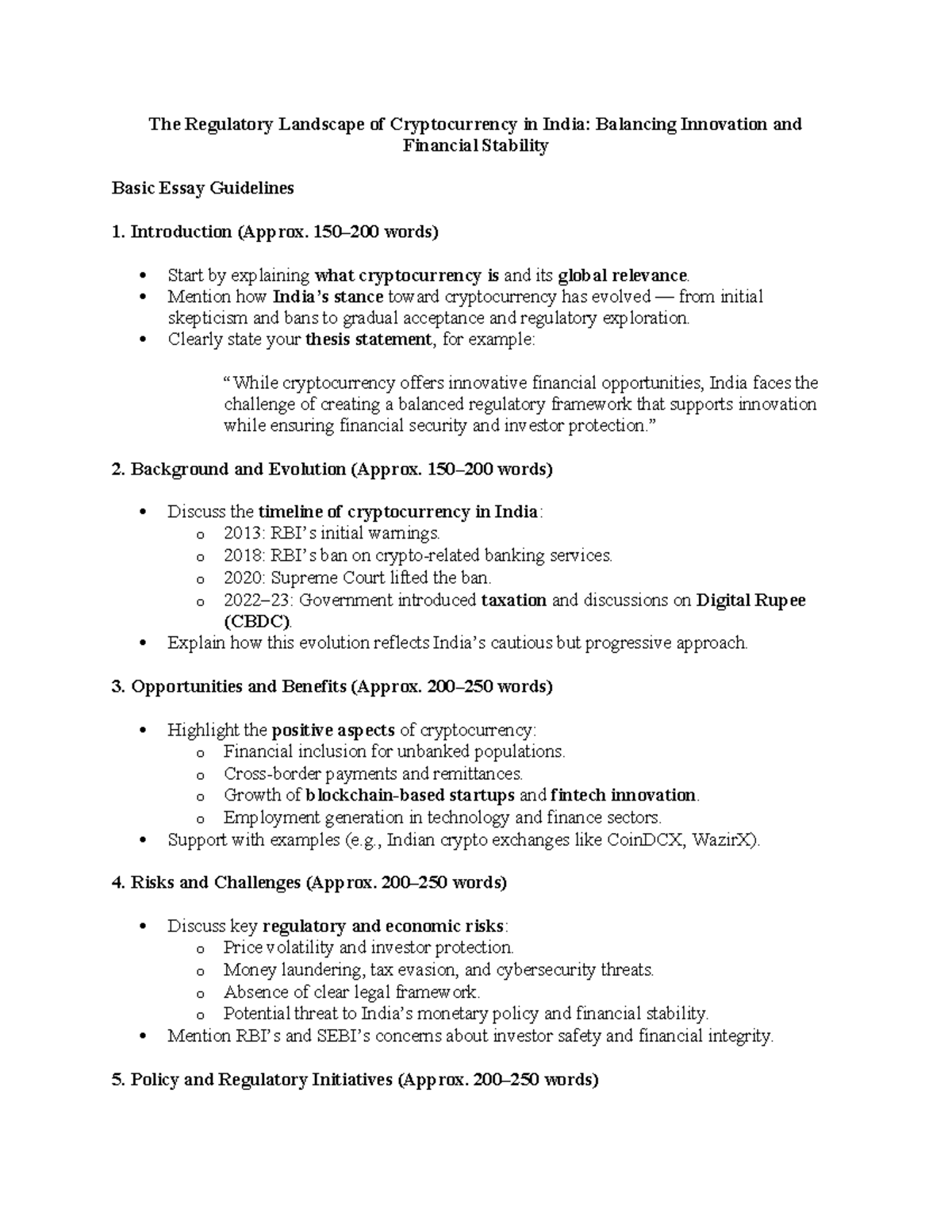 Cryptocurrency Regulation in India: Balancing Innovation & Stability - -  Studocu