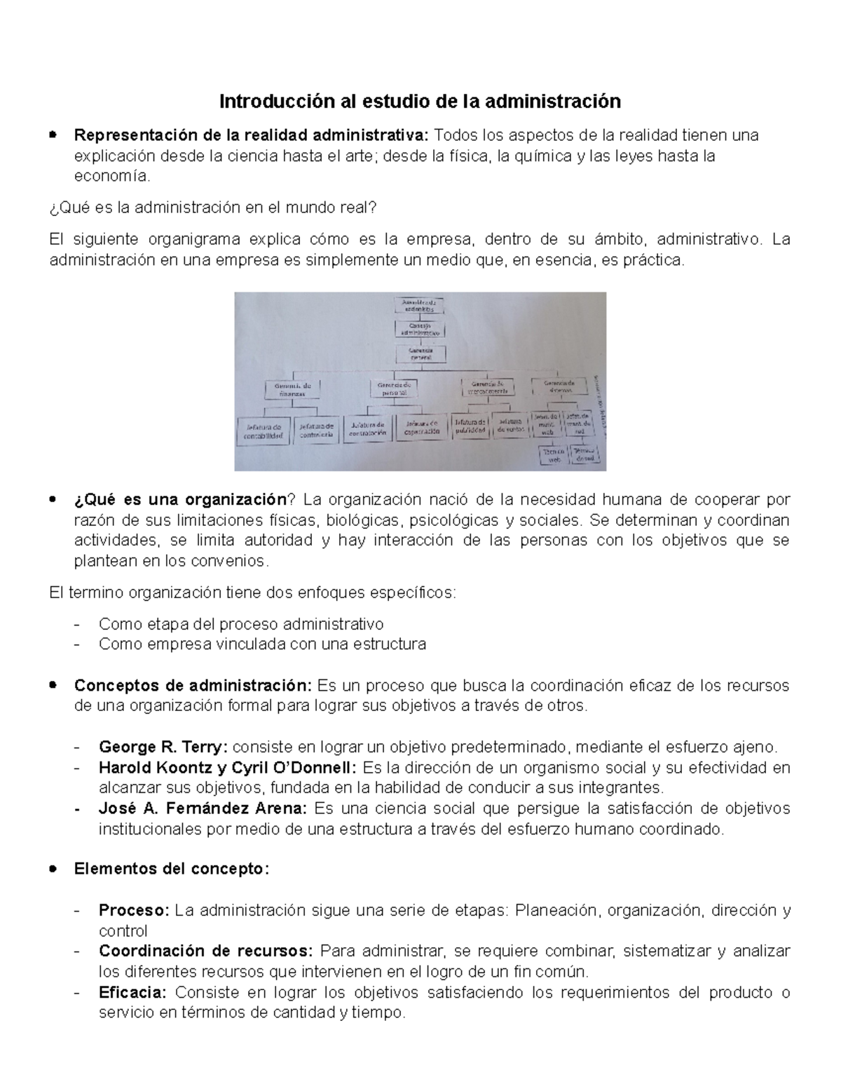 Introducción a la Administración: Conceptos y Estructuras Clave - Studocu