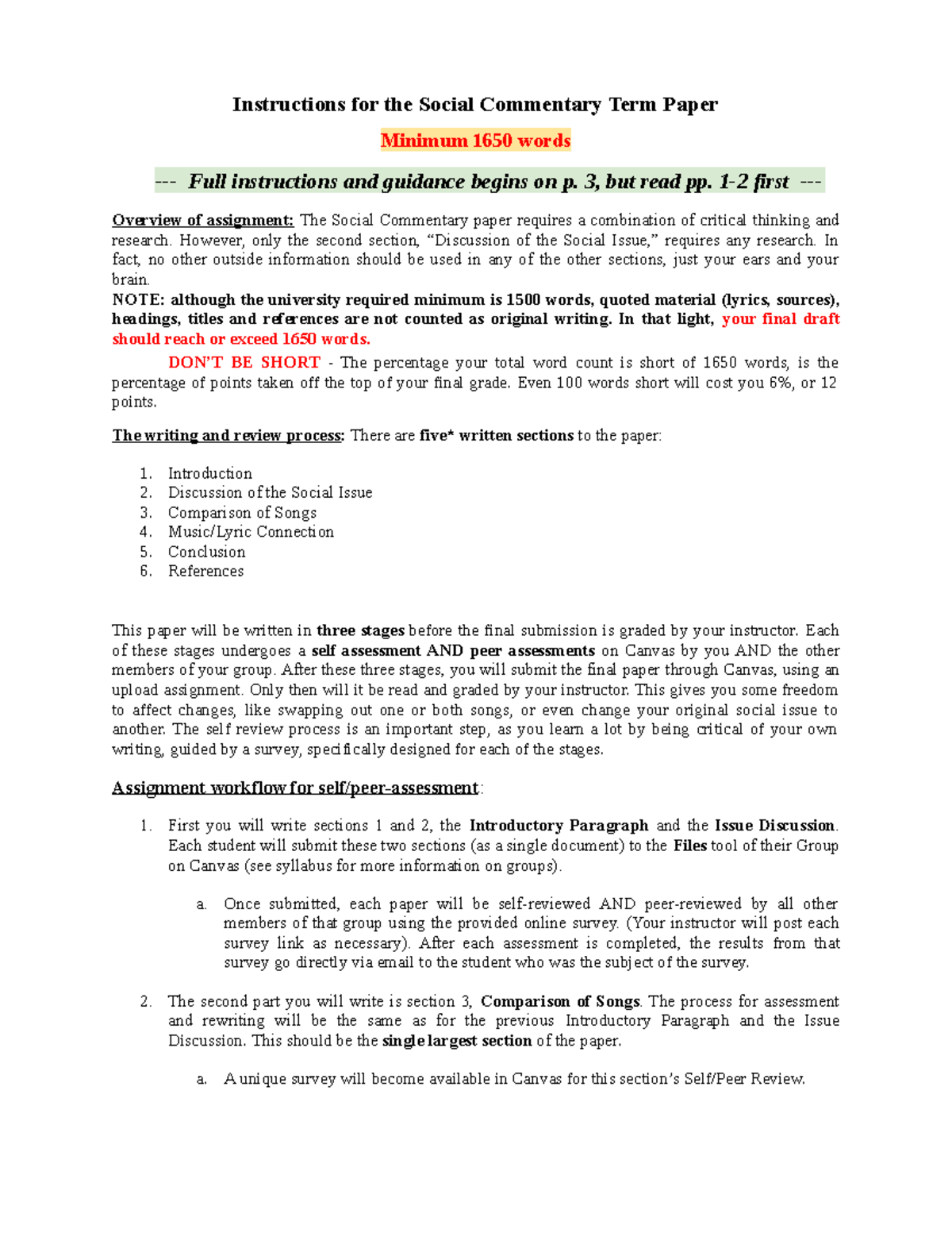Social Commentary Term Paper Instructions - S23: A Comprehensive Guide ...