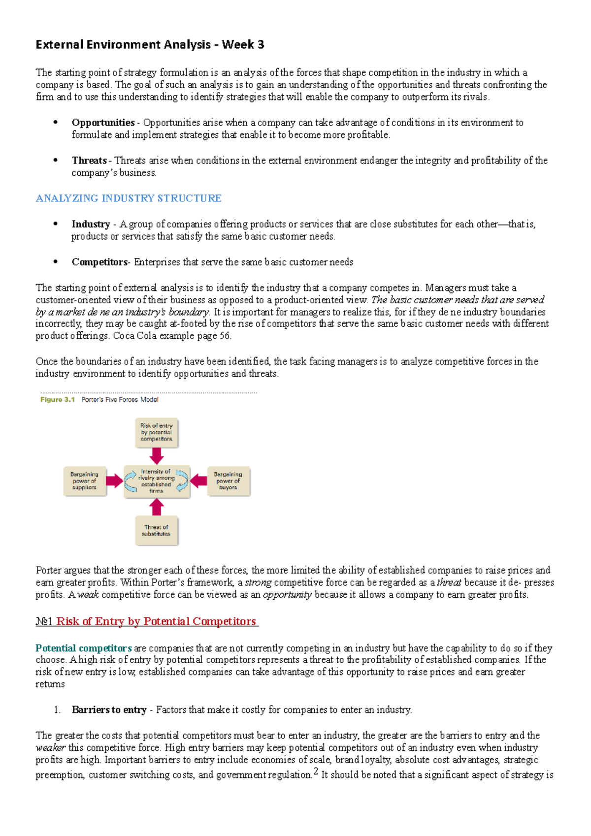 External Environment Analysis - Week 3 Review for Strategy Formulation ...