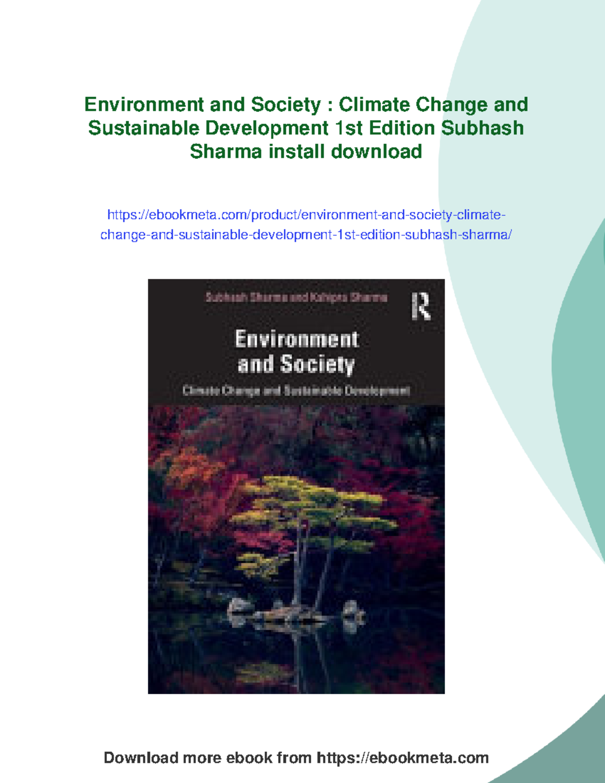 Environment and Society: Climate Change & Sustainable Development (1st ...