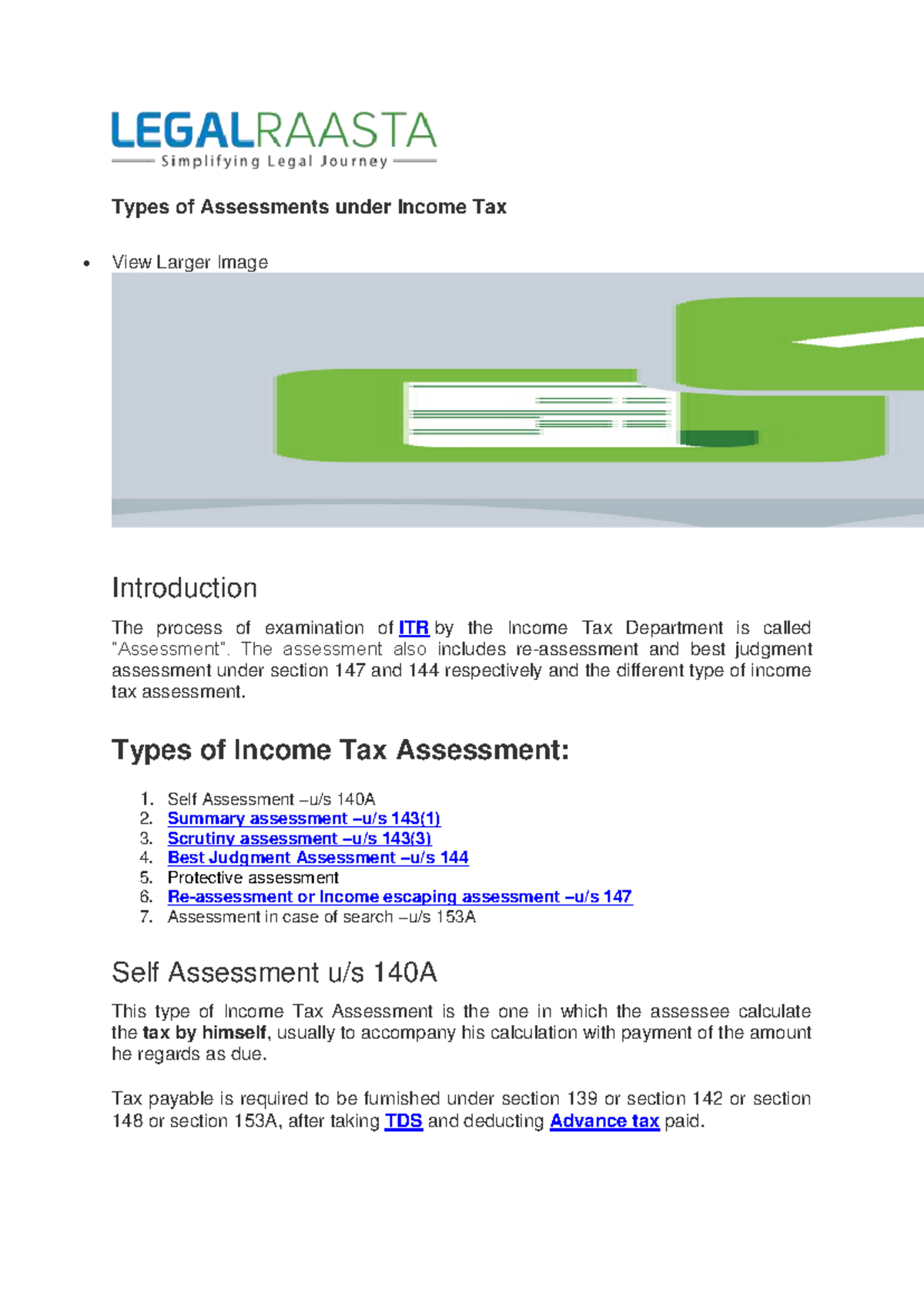 Types of Income Tax Assessments: A Comprehensive Overview - Studocu