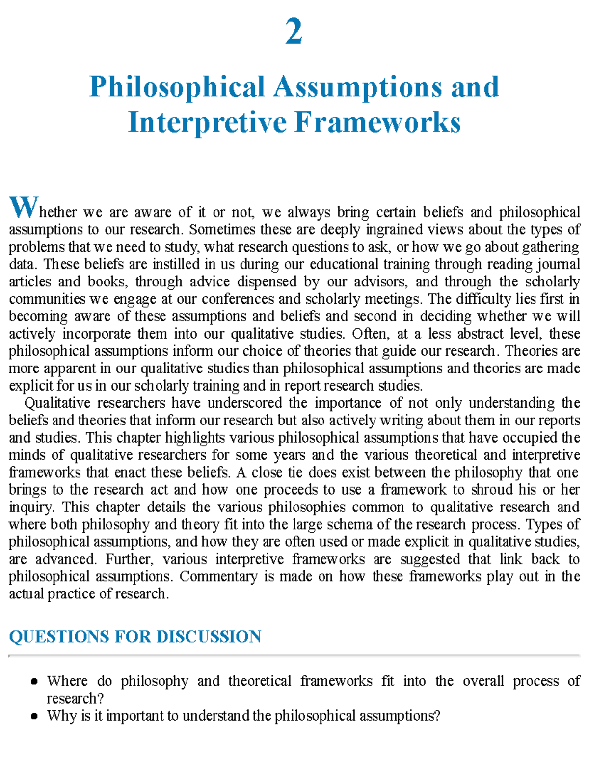 CRESWELL-CH-2: Philosophical Assumptions & Interpretive Frameworks ...