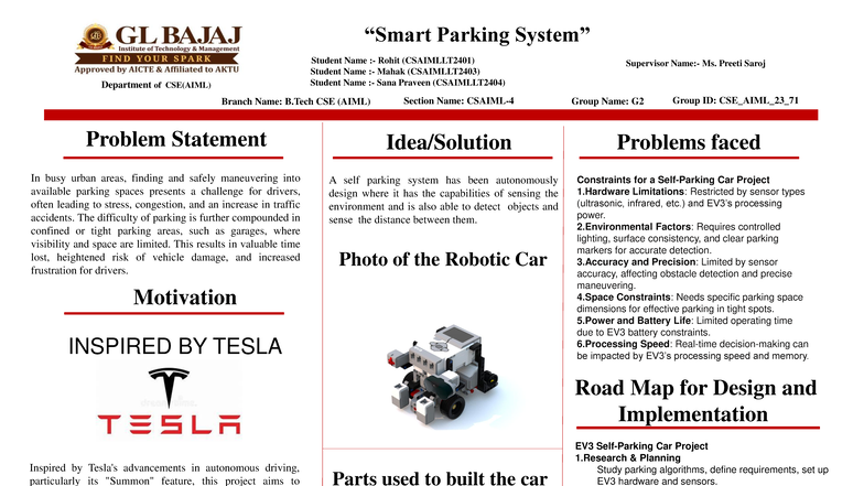 Autonomous Parking System Project Report (CSAIMLLT2401) - Studocu