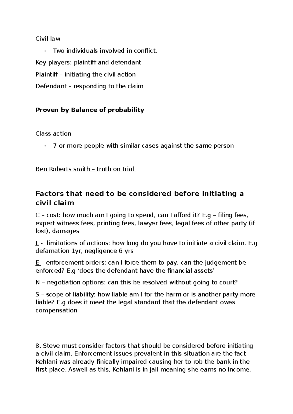 Civil Law Notes - Summary of Key Concepts and Considerations - Studocu
