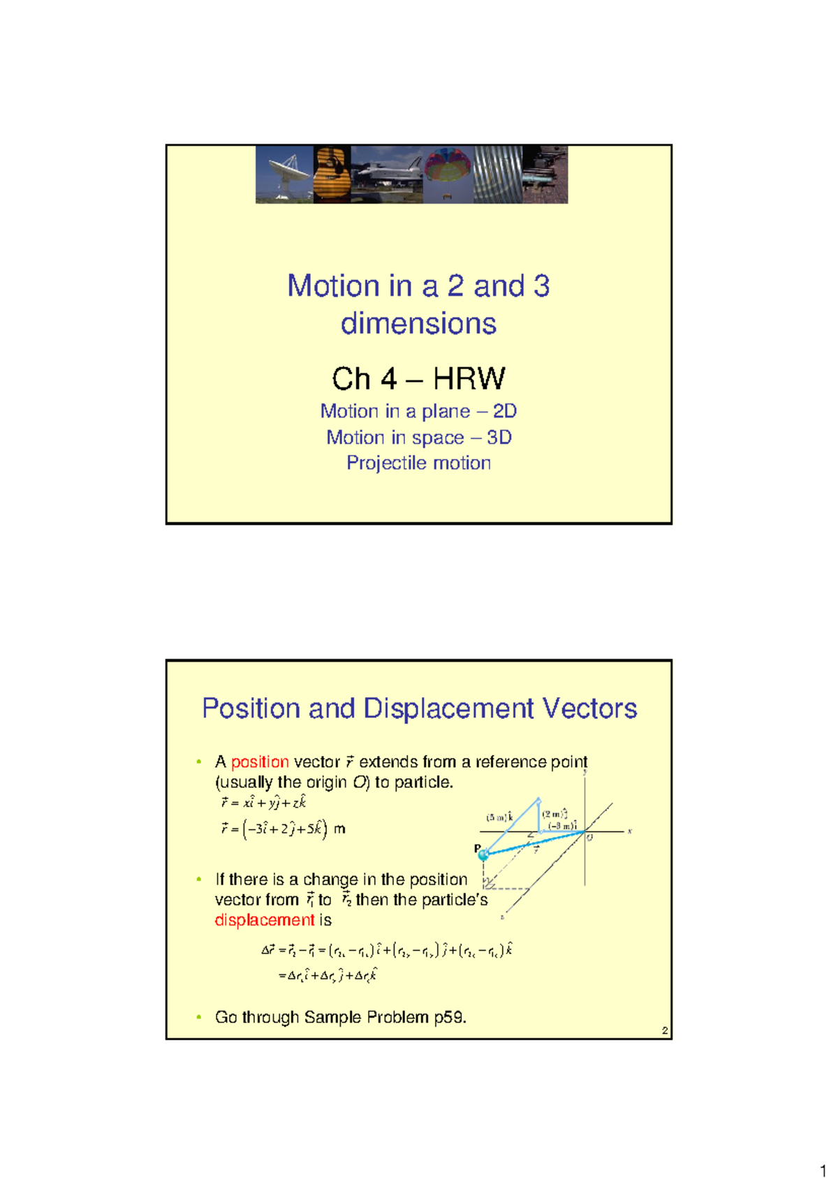 Ch 4 - Motion in 2D & 3D: Key Concepts & Problems - Studocu