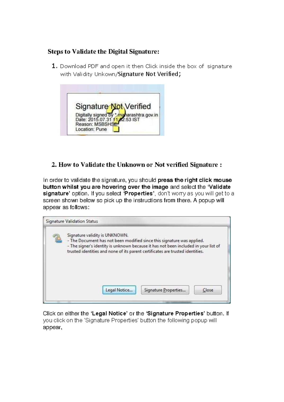 Instructions to Validate Digital Signature: Step-by-Step Guide - Studocu