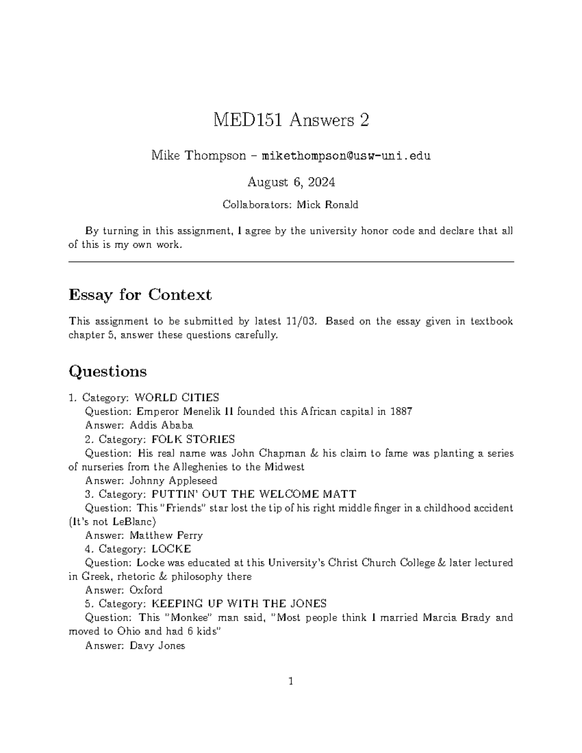 MED151 Final Exam Answers - Key Concepts and Questions - Studocu