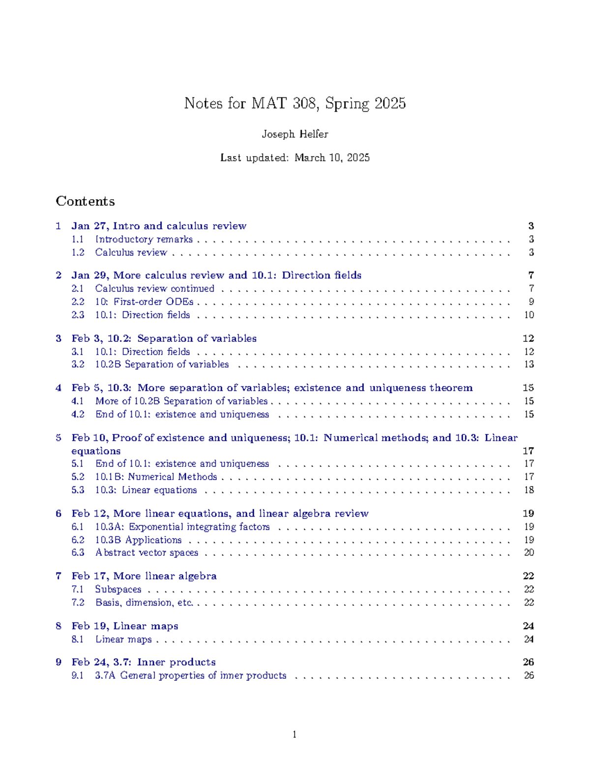 Final Exam Study Notes for MAT 308: Diff Equations & Linear Algebra ...