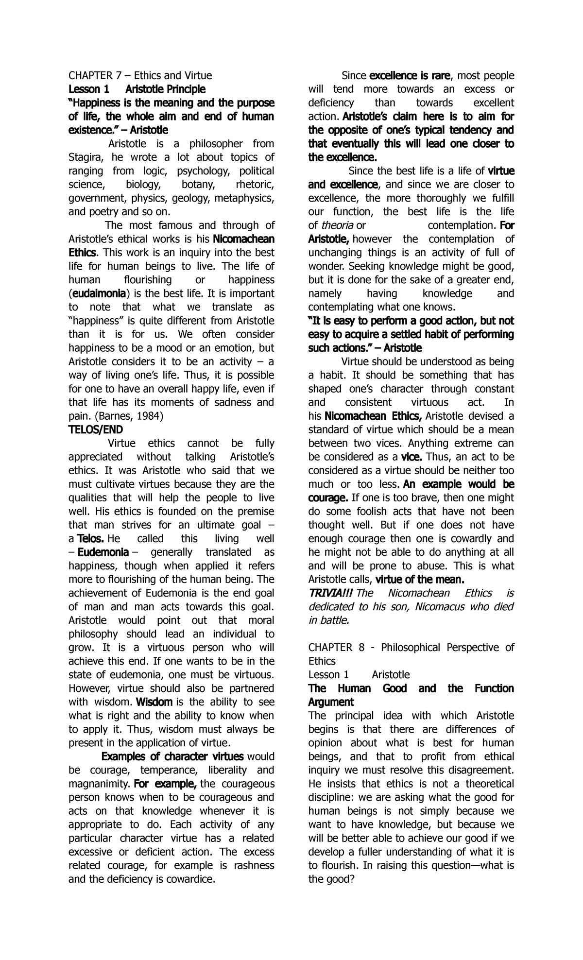 Chapter 7 to 10 - TO ALL BUSINESS-RELATED COURSES - CHAPTER 7 – Ethics ...