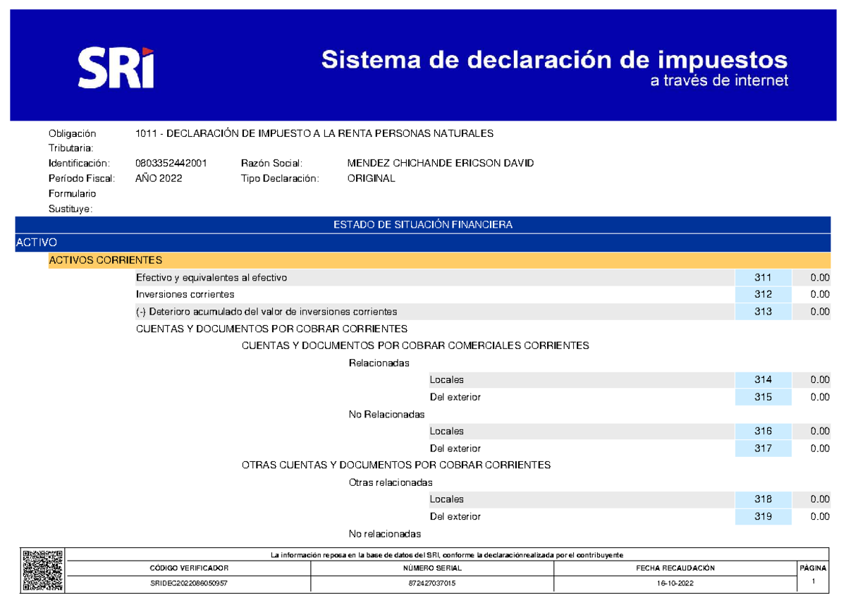 Declaración de Impuesto a la Renta Personas Naturales 2022 ...