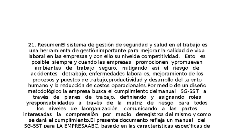 Plan de Mejora en Seguridad y Salud Laboral - TRABAJOS - Studocu