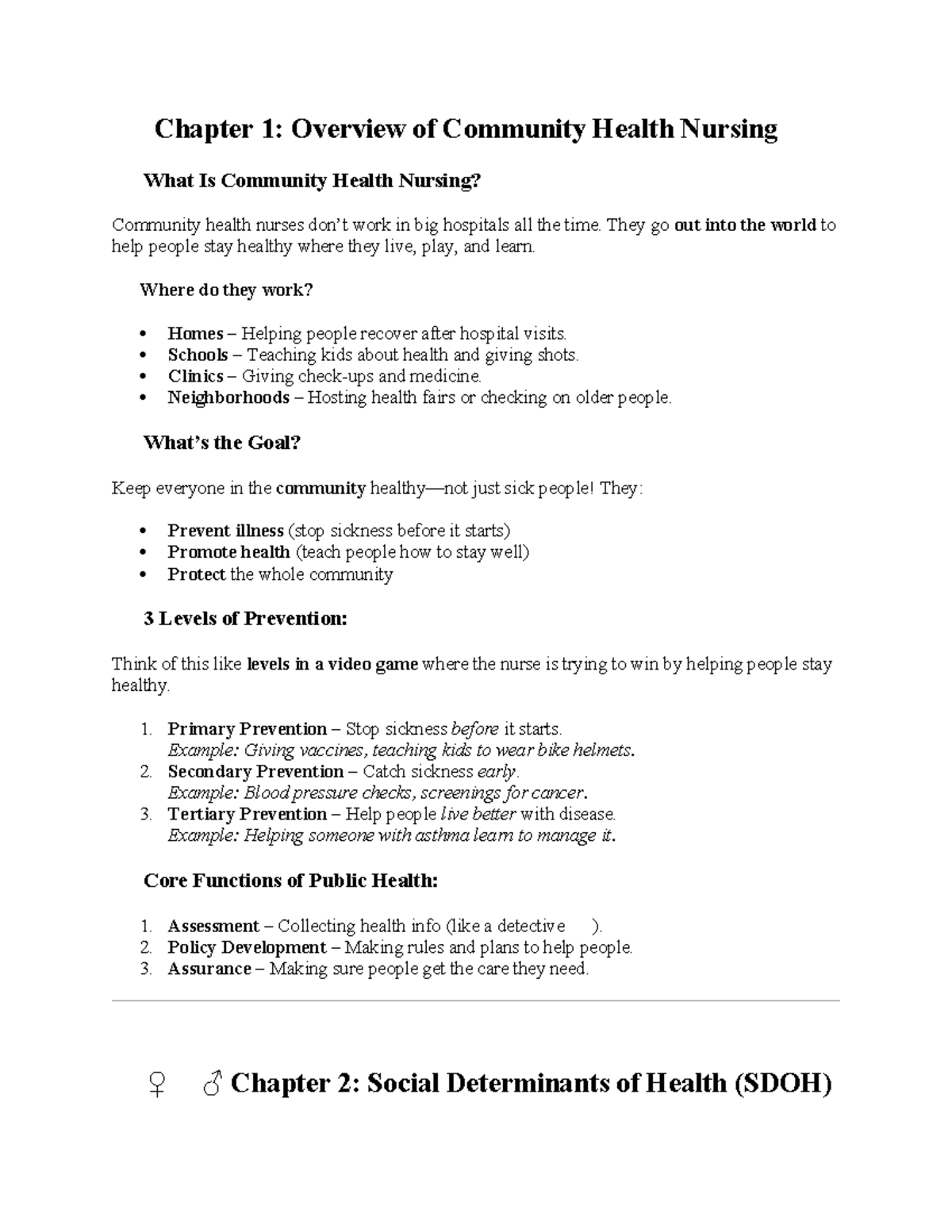 EXAM 1 - Community Health Nursing Overview and Key Concepts - Studocu