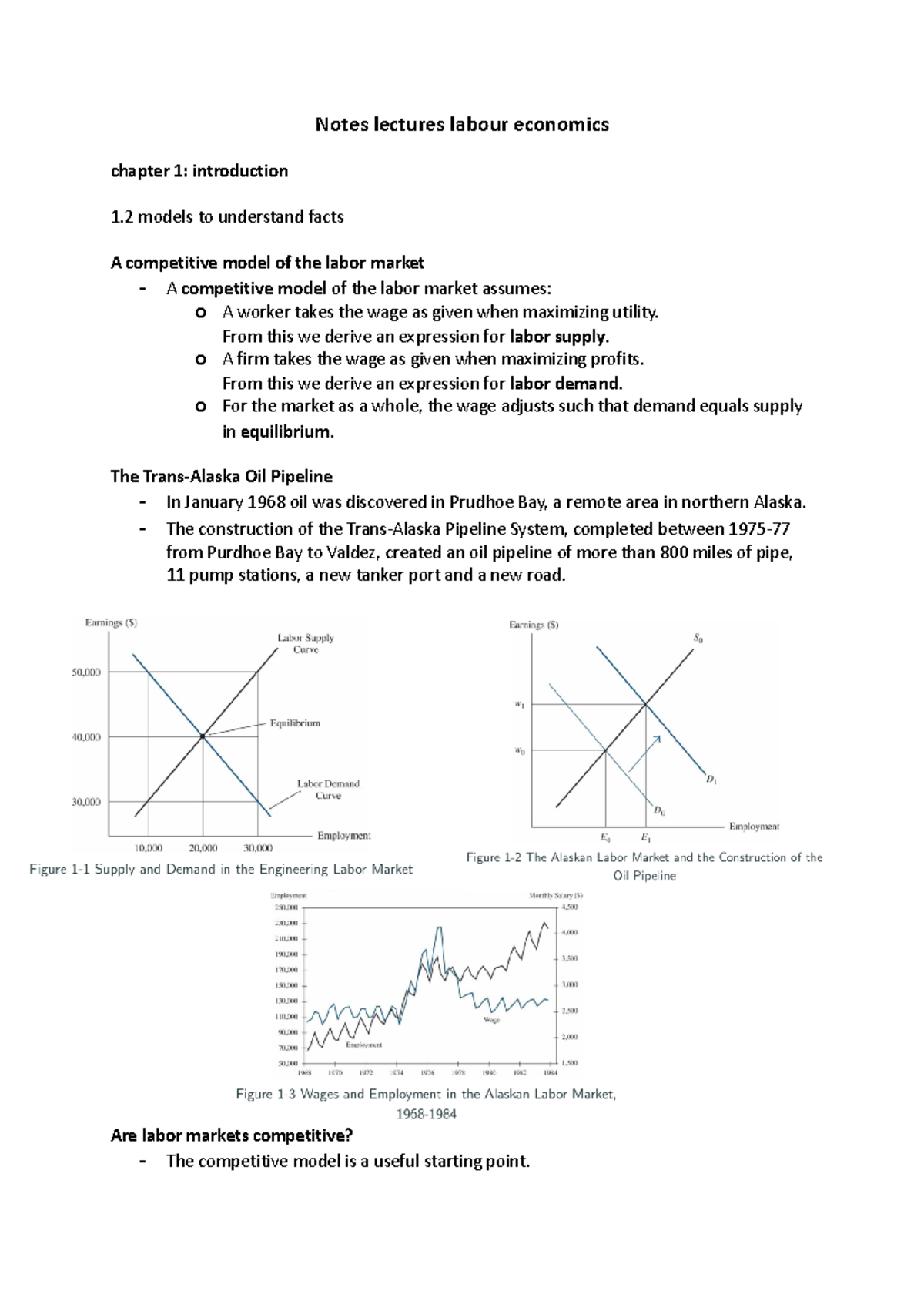 Labor Economics Lecture Notes: Understanding Labor Market Models ...