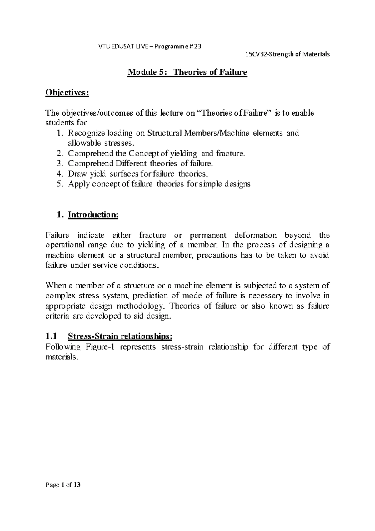 CE3491 - Comprehensive Guide to Strength of Materials Concepts - Studocu