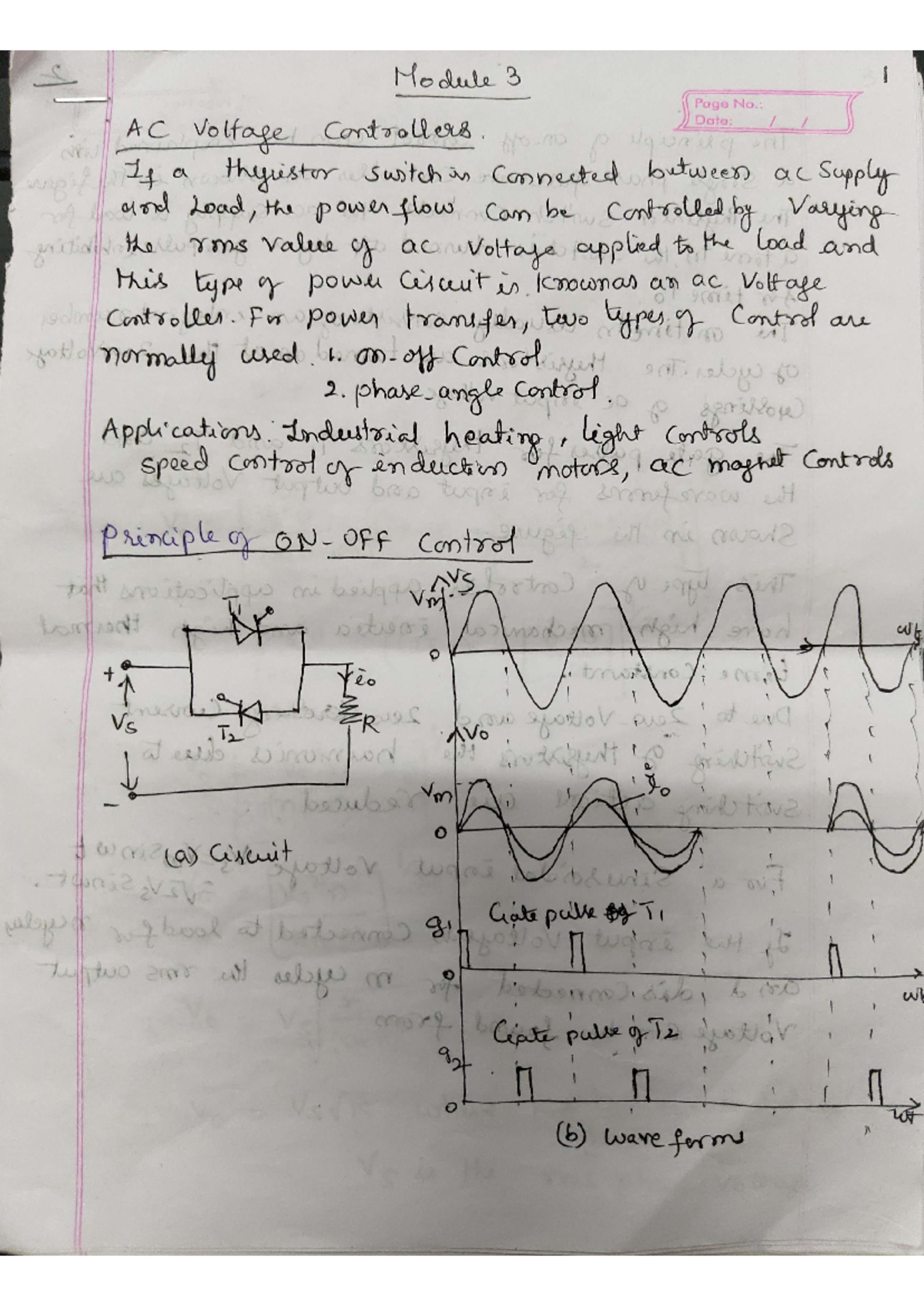 Power Electronics - AC Voltage Controllers (Module 3) Study Notes - Studocu