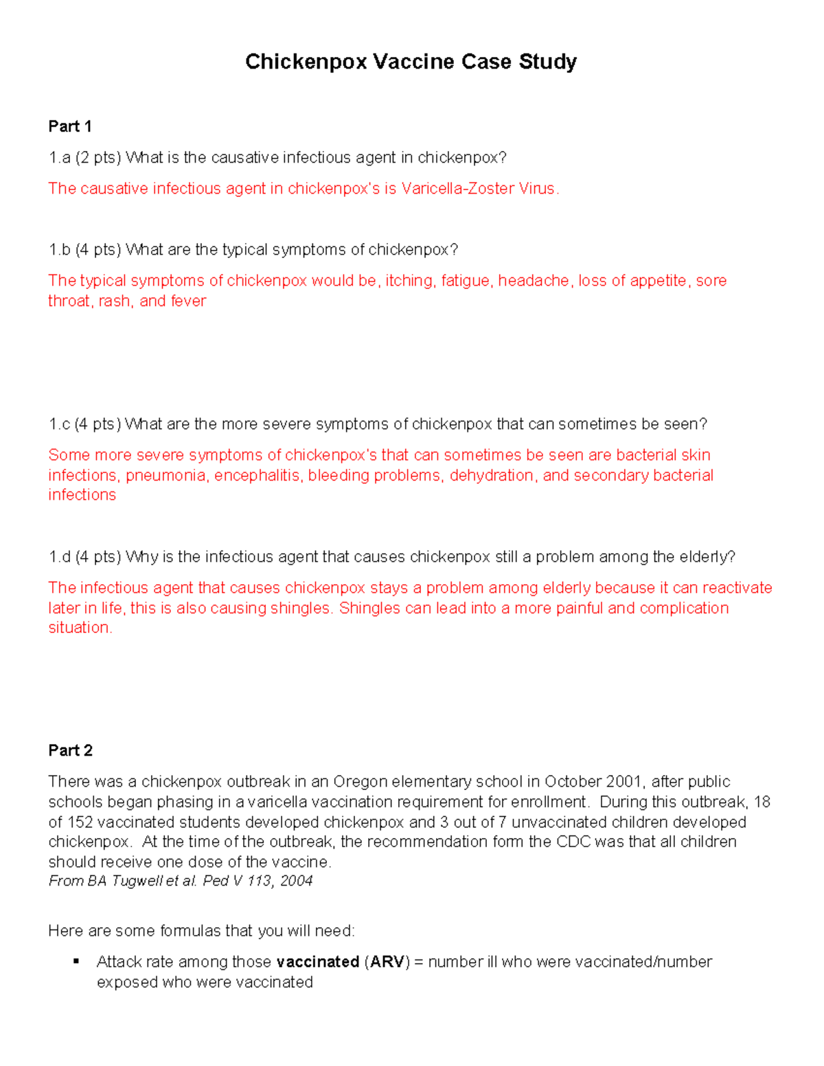Vaccine Effectiveness Case Study: Chickenpox Insights (BIO 101) - Studocu