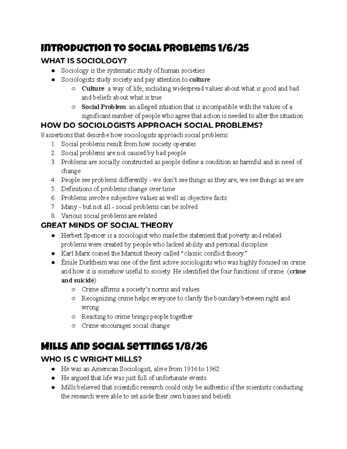 Social Problems - SOC101 Lecture Notes and Key Theories - Studocu
