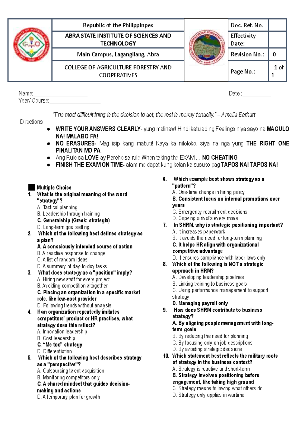 Final Exam HRM - Strategies and Leadership Insights - Studocu