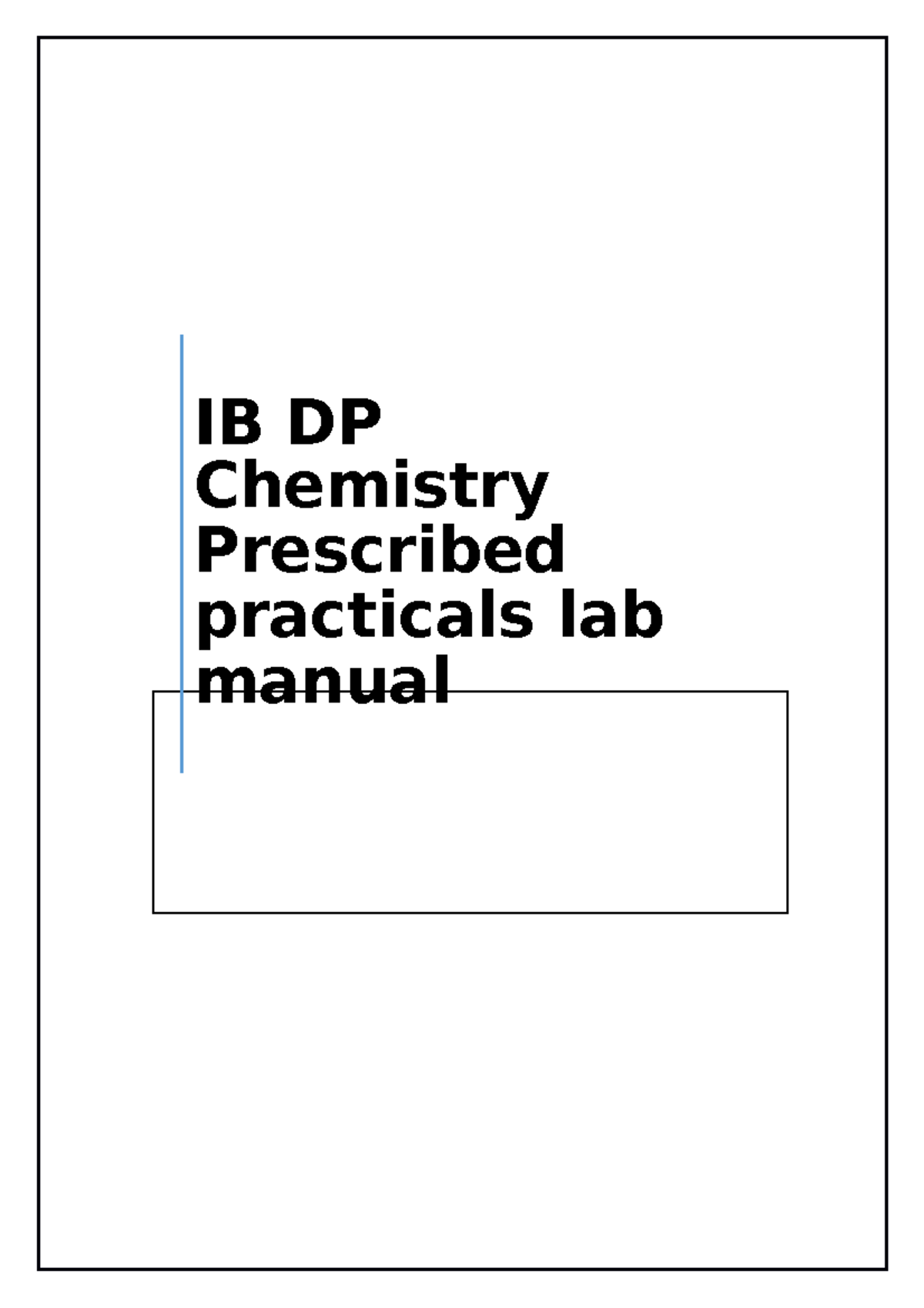 IB DP Chemistry Practical Lab Manual 2016: Essential Experiment Notes ...