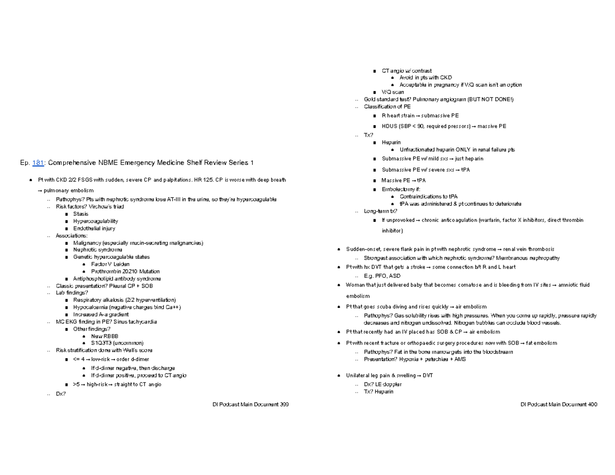 Emergency Medicine (EM) Notes: Comprehensive Review of Key Concepts ...