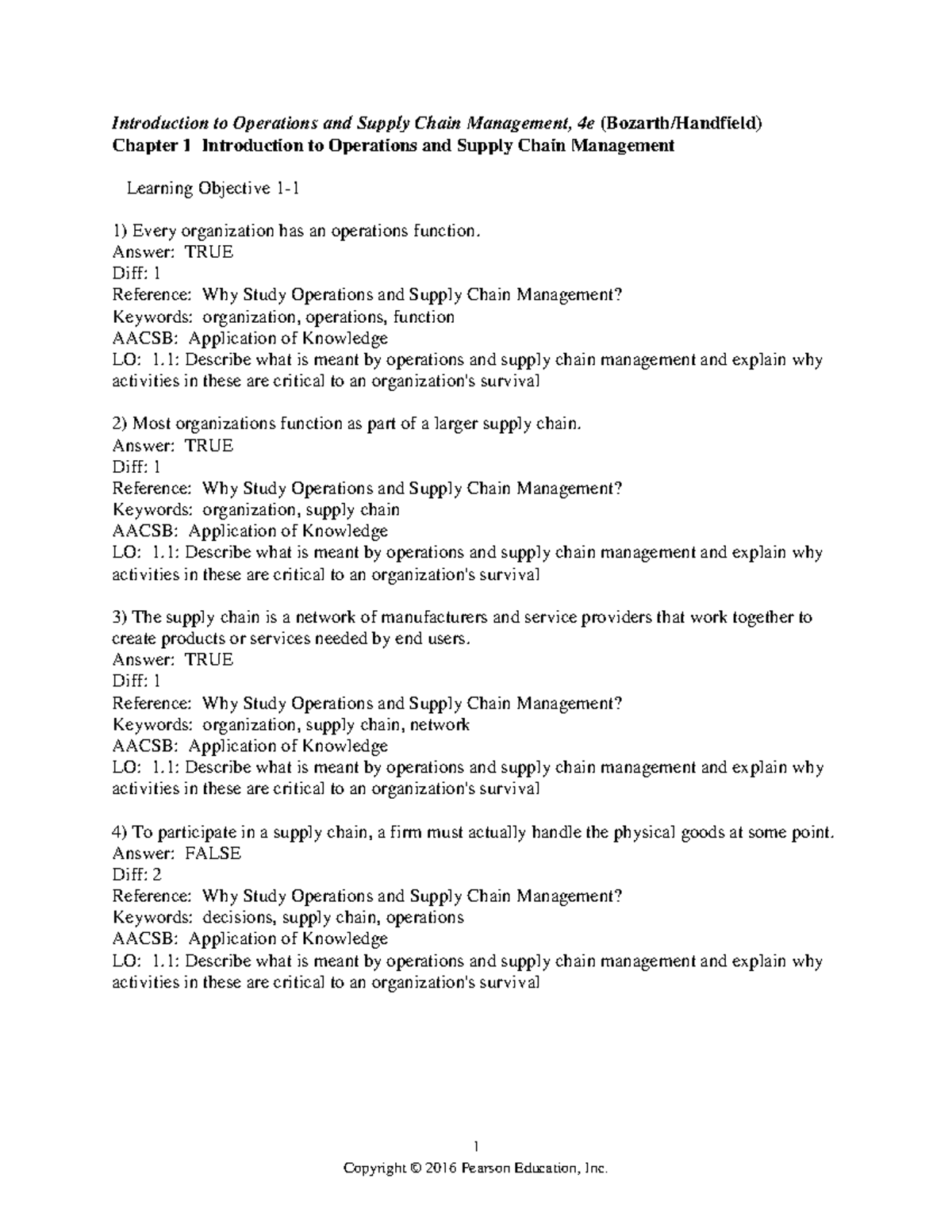 0133871851 TB CH01 - Operations and Supply Chain Management Testbank ...