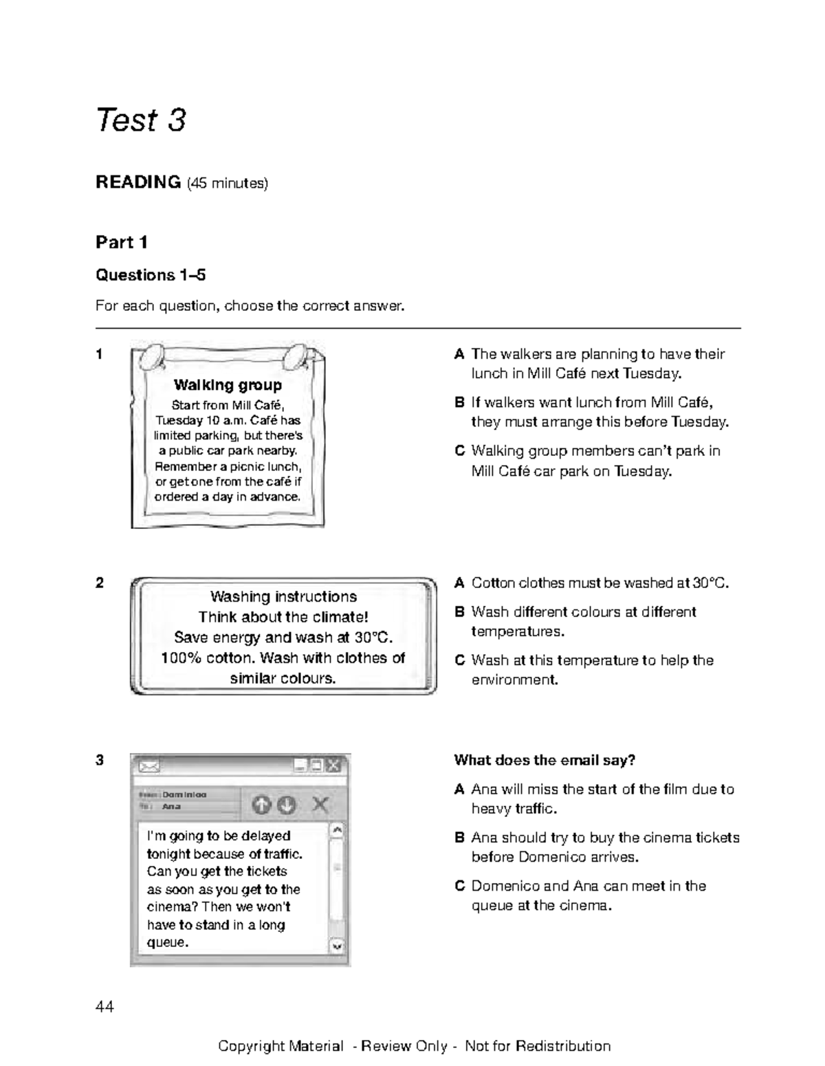 CĐR B1 K22 - 02 Test 3 Reading & Listening Questions - Studocu