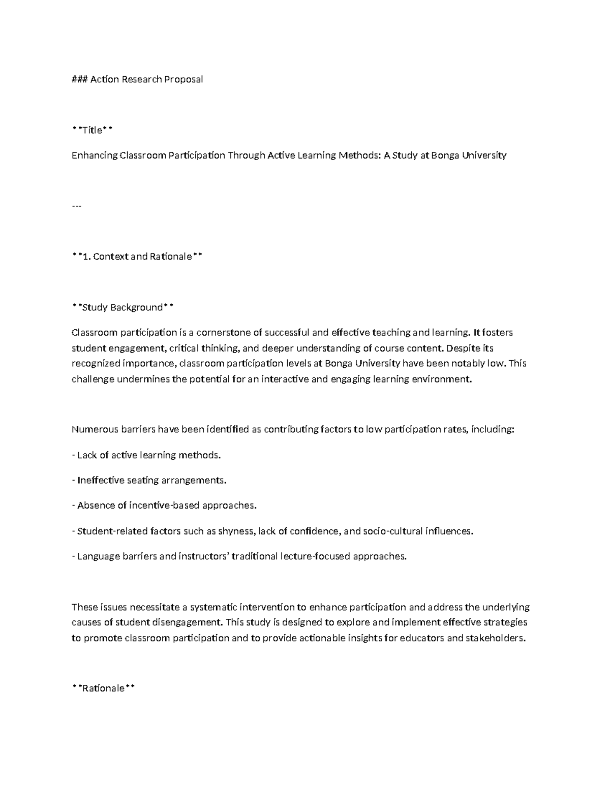 Action Research-WPS Office - Action Research Proposal Title Enhancing ...