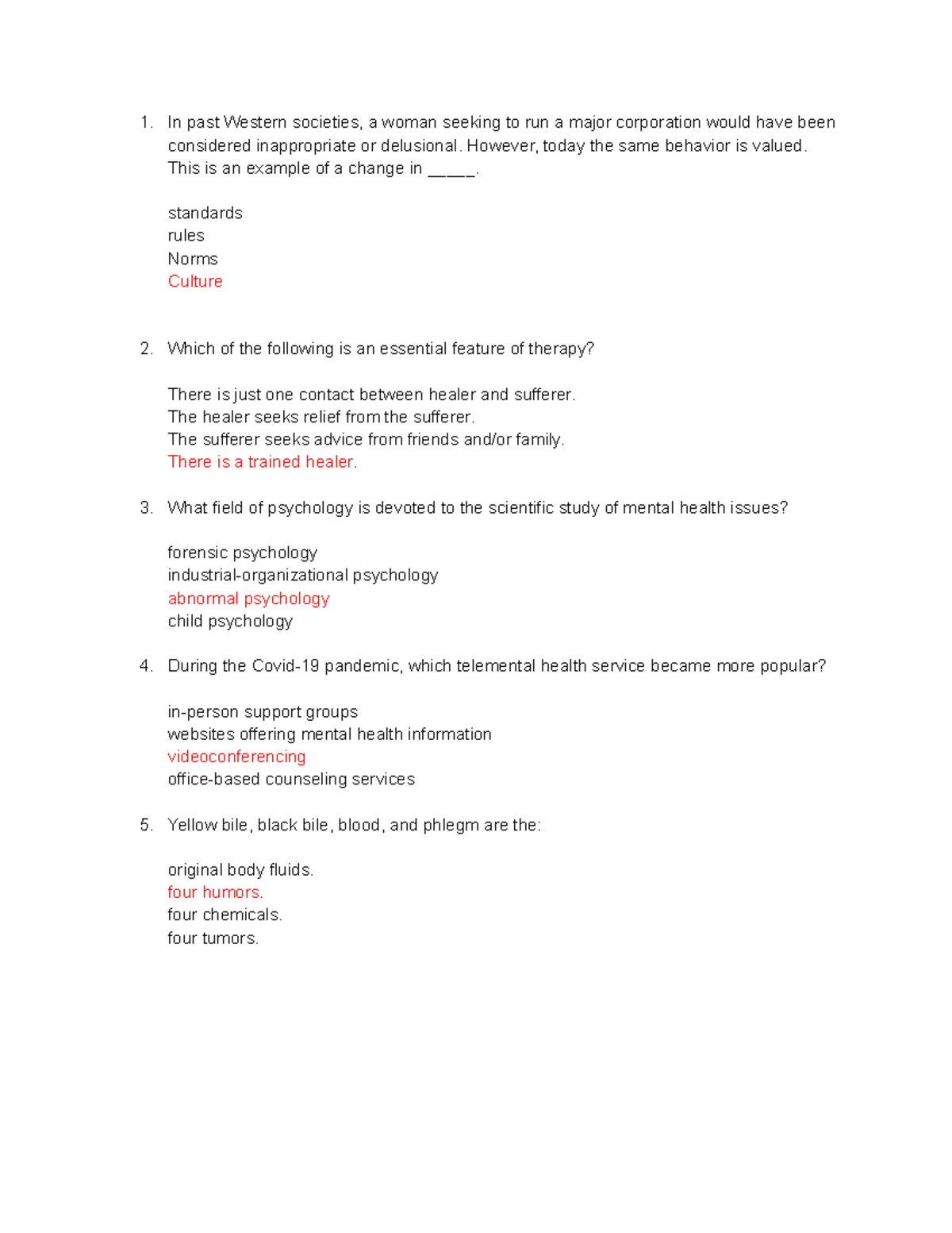 Chapter 1 Practice Quiz: Key Concepts in Psychology - Studocu