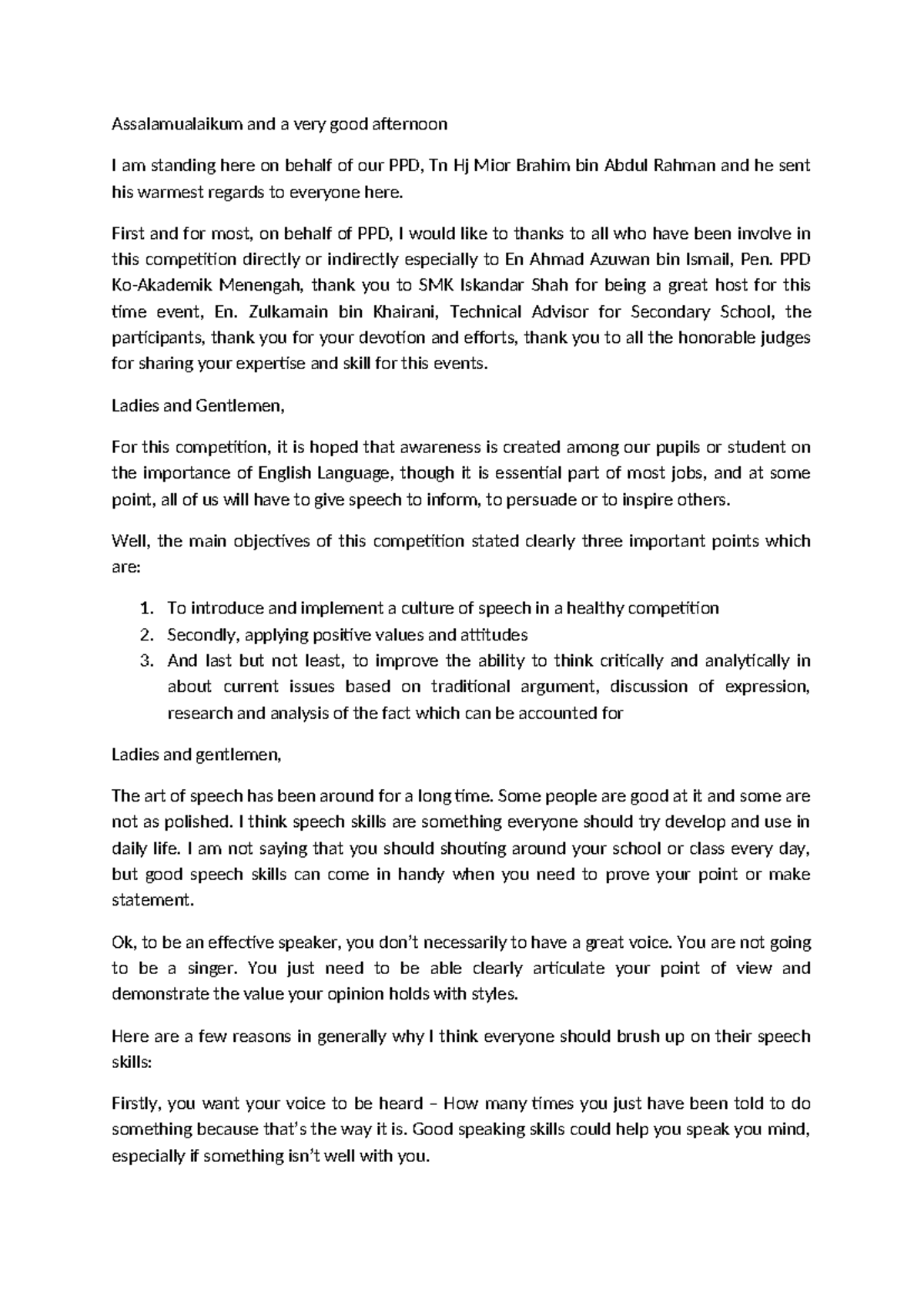Final Ceremony Script for English Language Competition - Studocu