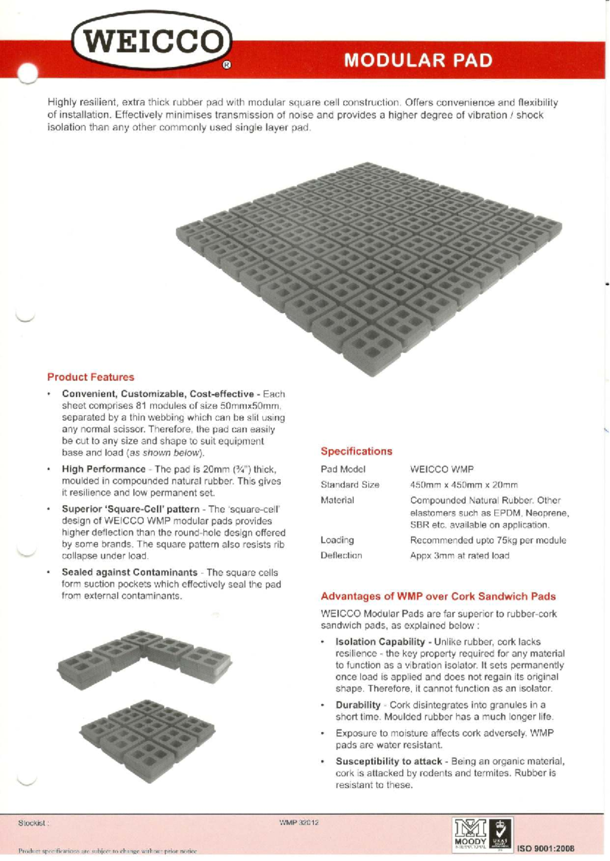 WEICCO WMP Modular Pads: High Resilience & Vibration Isolation SDS ...