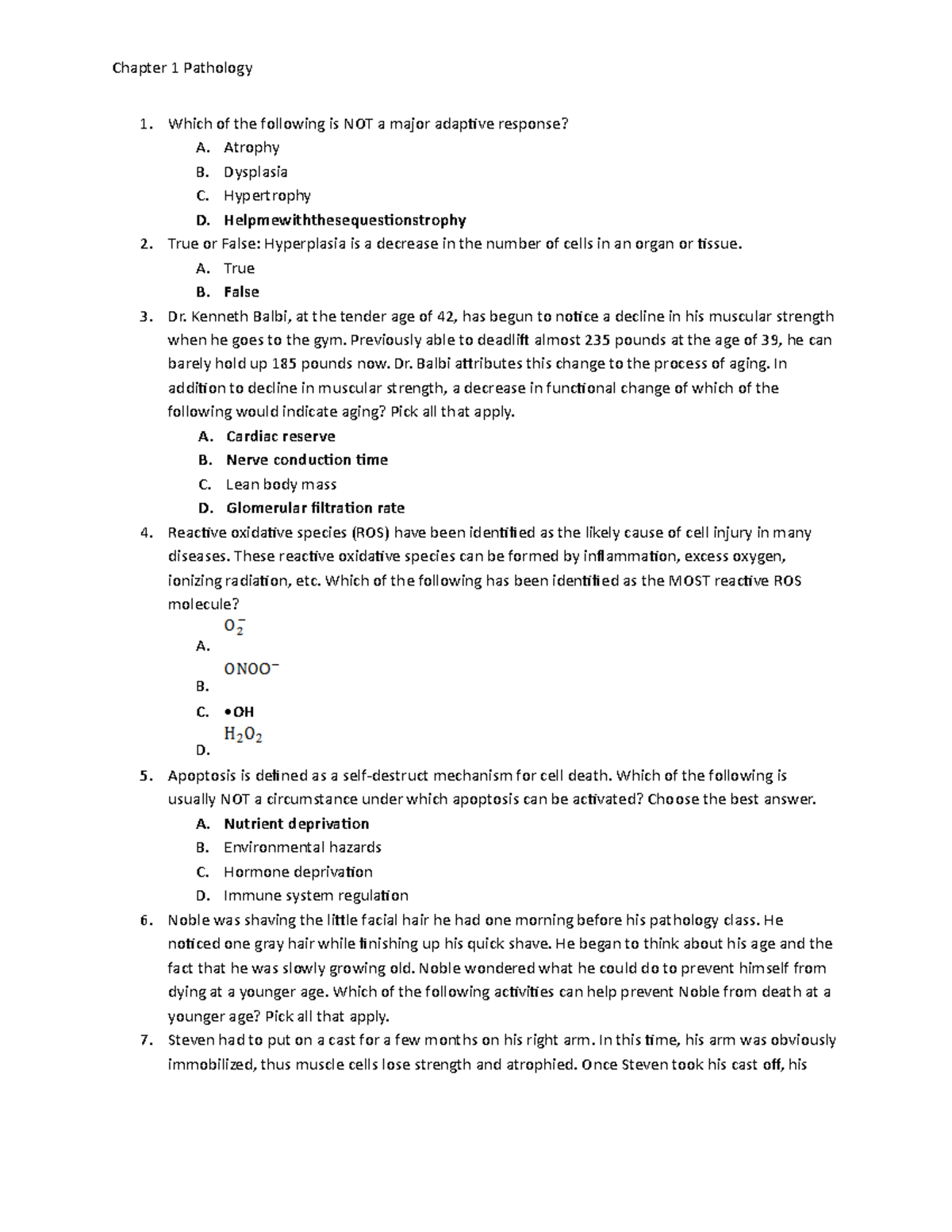 Pathology (Chapter 1) - Key Questions & Concepts Review - Studocu