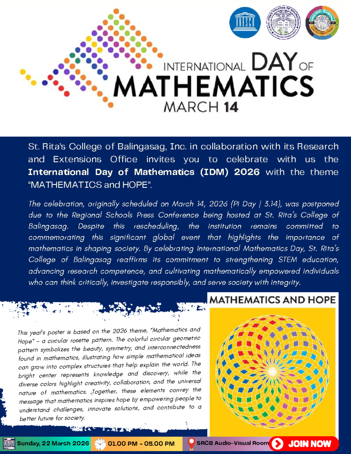 SRCB International Day of Mathematics 2026 Celebration Details - Studocu