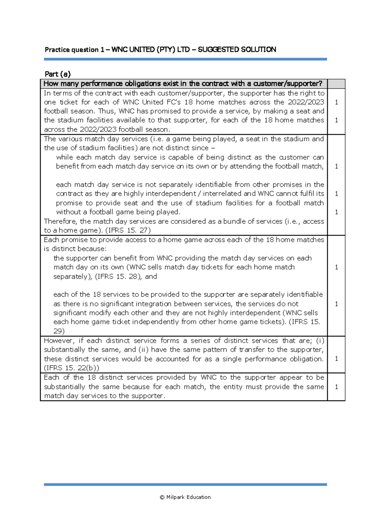 Revenue Practice Questions Solutions - Part 2 (IFRS 15) - Studocu