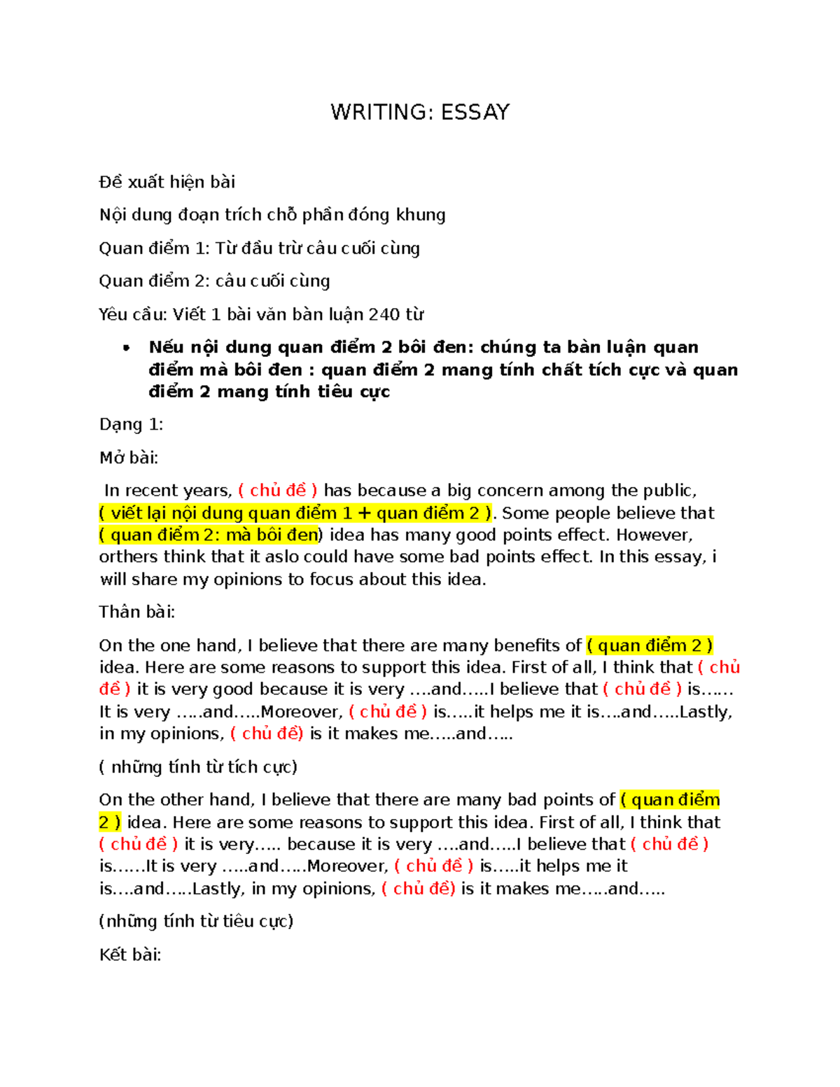 WRITING: ESSAY NOTES ON DUAL PERSPECTIVES (TACB) - Studocu
