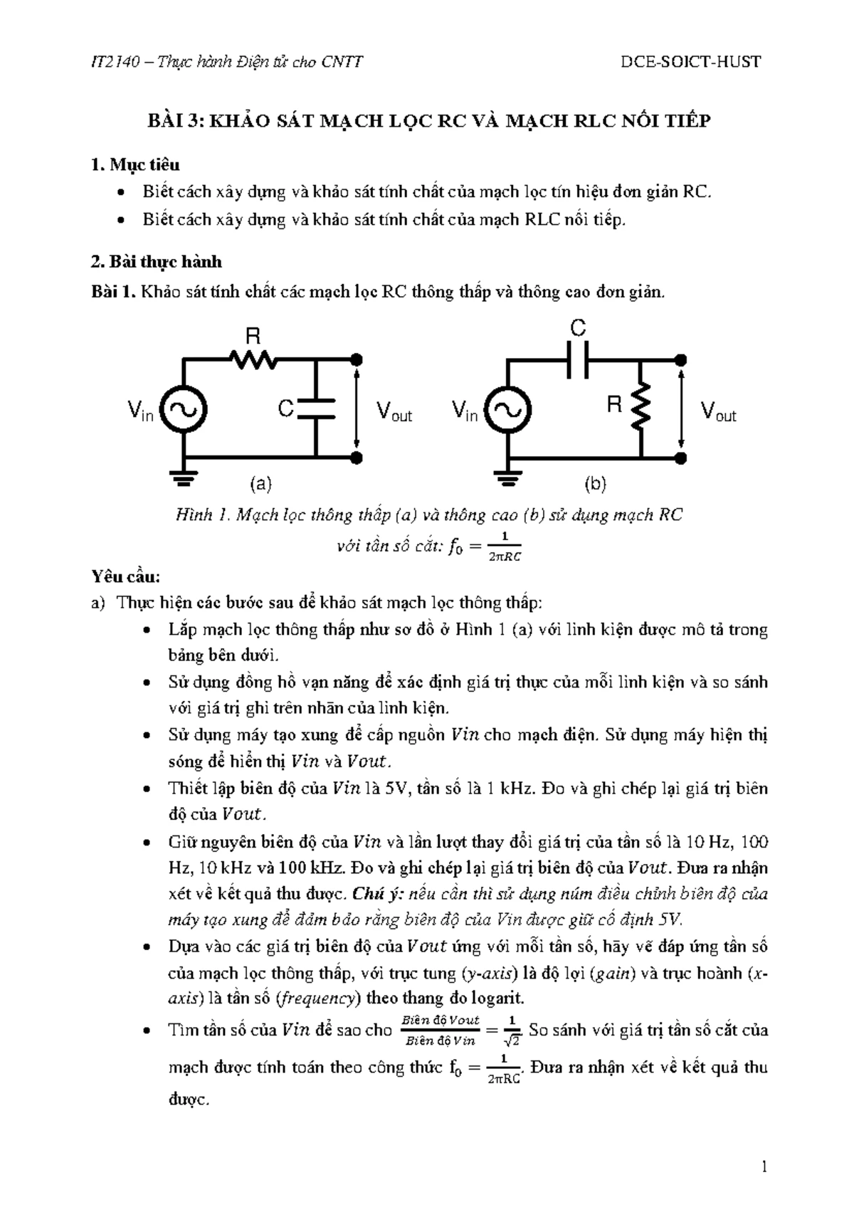 IT2140 - Lab 06: Xây Dựng Mạch Khuếch Đại Tín Hiệu Nhỏ - Studocu