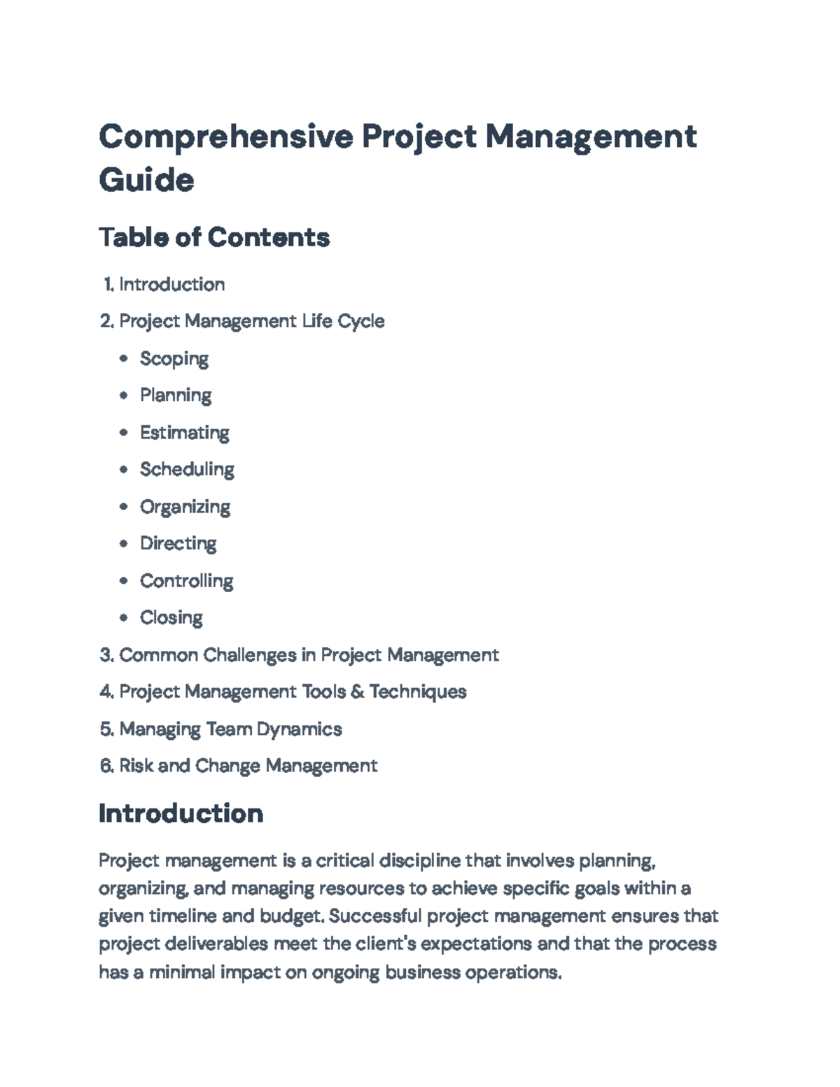 Comprehensive Project Management Guide: Tools and Techniques ...
